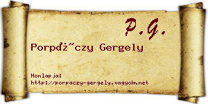 Porpáczy Gergely névjegykártya