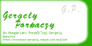 gergely porpaczy business card